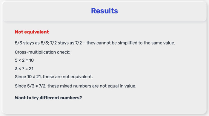 Equivalent Fractions Calculator